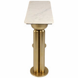 Marble Top Console Table, White/Gold