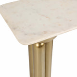 Marble Top Console Table, White/Gold
