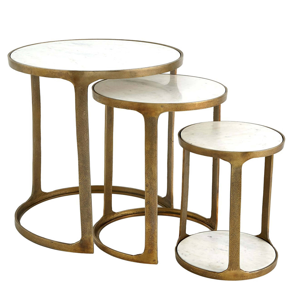 Marble Top Nesting Tables, Set of 3