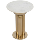 Marble Top Side Table, White/Gold