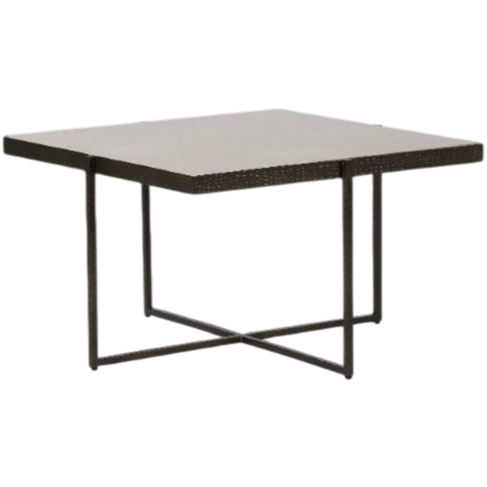 Marble and Forged Metal Coffee Table, Beige-Furniture - Accent Tables-High Fashion Home