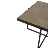 Marble and Forged Metal Coffee Table, Beige-Furniture - Accent Tables-High Fashion Home