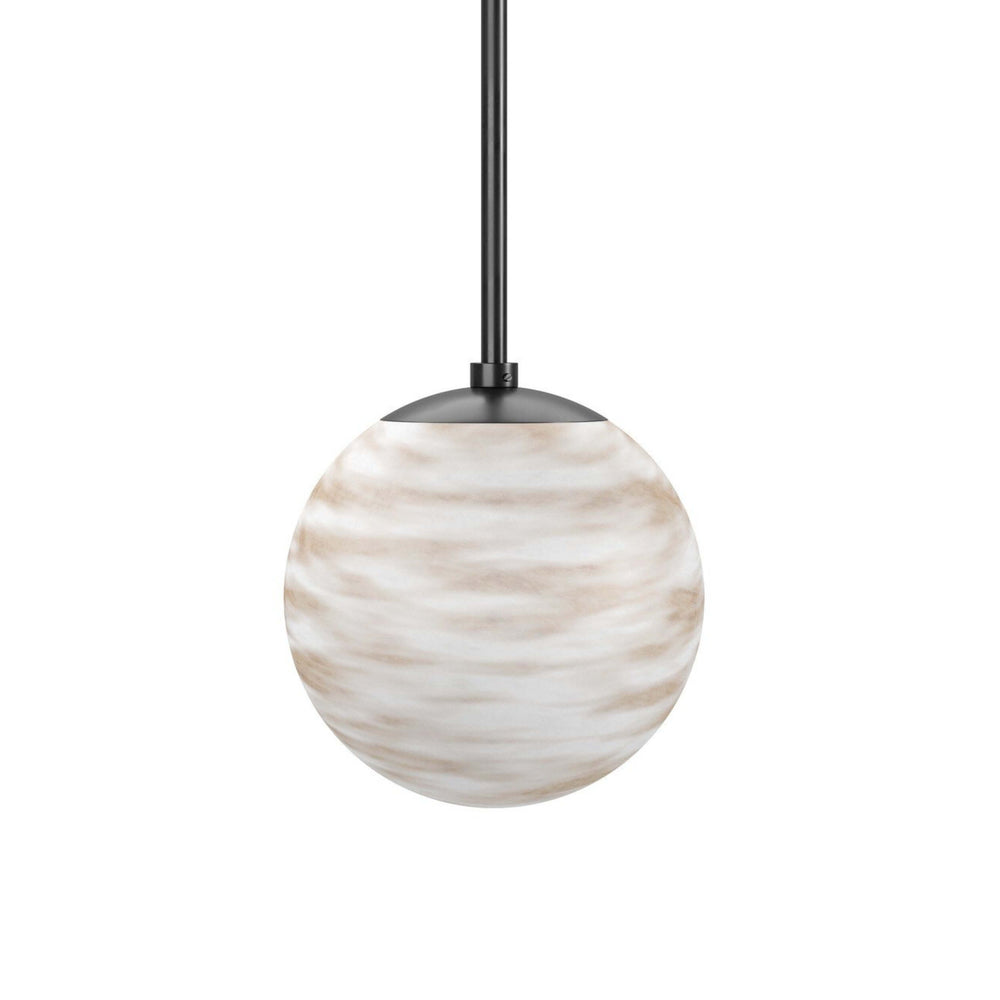 Marbled Globe 200 Pendant, Marbled Matte Glass/Black Gunmetal by Four Hands-Lighting-High Fashion Home