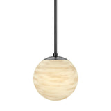 Marbled Globe 200 Pendant, Marbled Matte Glass/Black Gunmetal by Four Hands-Lighting-High Fashion Home