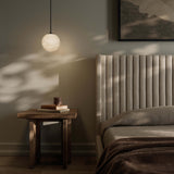 Marbled Globe 200 Pendant, Marbled Matte Glass/Black Gunmetal by Four Hands-Lighting-High Fashion Home