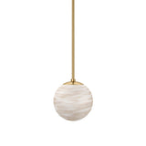Marbled Globe 200 Pendant, Marbled Matte Glass/Burnished Brass by Four Hands-Lighting-High Fashion Home