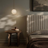 Marbled Globe 200 Pendant, Marbled Matte Glass/Burnished Brass by Four Hands-Lighting-High Fashion Home