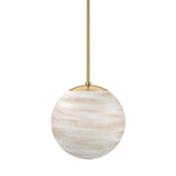 Marbled Globe 300 Pendant, Marbled Matte Glass/Burnished Brass by Four Hands-Lighting-High Fashion Home