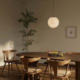 Marbled Globe 300 Pendant, Marbled Matte Glass/Burnished Brass by Four Hands-Lighting-High Fashion Home