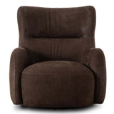 Mardell Leather Swivel Chair, Nubuck Cigar by Four Hands-Furniture - Chair-High Fashion Home