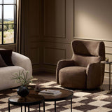 Mardell Leather Swivel Chair, Nubuck Cigar by Four Hands-Furniture - Chair-High Fashion Home