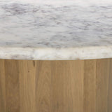 Mariah Round Dining Table, White Marble-Furniture - Dining-High Fashion Home