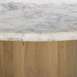 Mariah Round Dining Table, White Marble
