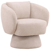Mariam Swivel Chair, Cream-Furniture - Chairs-High Fashion Home
