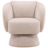 Mariam Swivel Chair, Cream-Furniture - Chairs-High Fashion Home