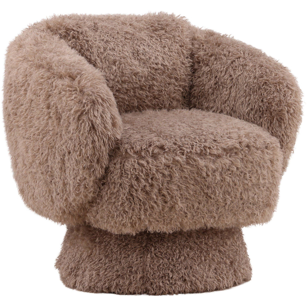 Mariam Swivel Chair, Taupe-Furniture - Chairs-High Fashion Home