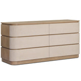 Mariella 6 Drawer Dresser, Beige Painted Linen by Four Hands-Furniture - Storage-High Fashion Home