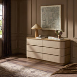Mariella 6 Drawer Dresser, Beige Painted Linen by Four Hands-Furniture - Storage-High Fashion Home