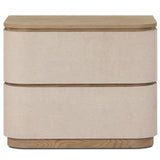 Mariella Nightstand, Beige Painted Linen by Four Hands