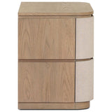Mariella Nightstand, Beige Painted Linen by Four Hands