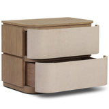 Mariella Nightstand, Beige Painted Linen by Four Hands