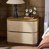 Mariella Nightstand, Beige Painted Linen by Four Hands