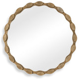 Marietta Round Mirror, Aged Brass