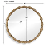 Marietta Round Mirror, Aged Brass