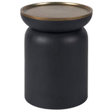 Marilyn End Table, White Satin Bronze-Furniture - Accent Tables-High Fashion Home