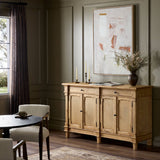 Marjorie 4 Door Sideboard, Bleached Birch by Four Hands-Furniture - Storage-High Fashion Home