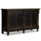 Marjorie 4 Door Sideboard, Distressed Black by Four Hands-Furniture - Storage-High Fashion Home