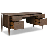 Markia Executive Desk, Aged Oak-High Fashion Home