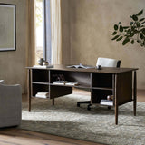 Markia Executive Desk, Aged Oak-High Fashion Home