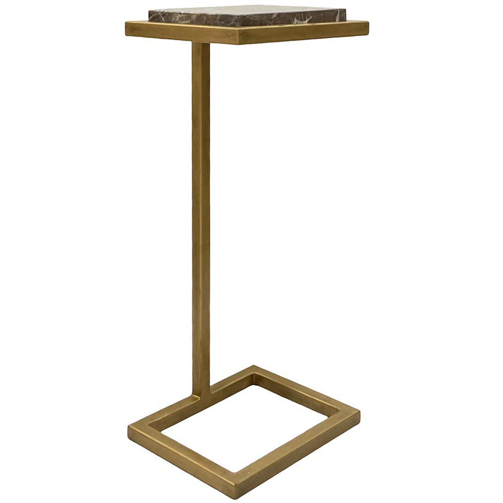 Marla Accent Table, Antiqued Gold-Furniture - Accent Tables-High Fashion Home
