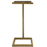 Marla Accent Table, Antiqued Gold-Furniture - Accent Tables-High Fashion Home