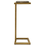 Marla Accent Table, Antiqued Gold-Furniture - Accent Tables-High Fashion Home