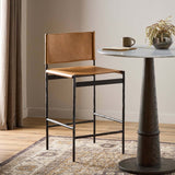 Marlon Leather Bar & Counter Stool, Sonoma Butterscotch by Four Hands