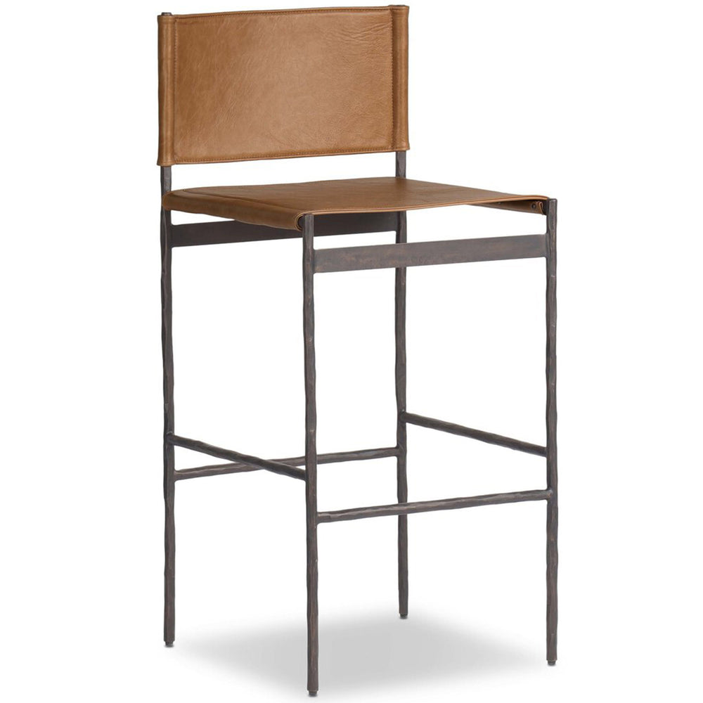 Marlon Leather Bar & Counter Stool, Sonoma Butterscotch by Four Hands
