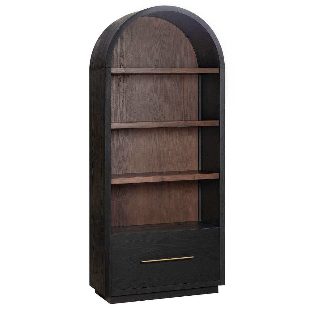 Marlow Bookcase w/ File Drawer, Black-Furniture - Storage-High Fashion Home