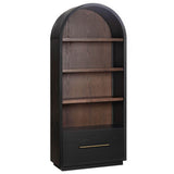 Marlow Bookcase w/ File Drawer, Black-Furniture - Storage-High Fashion Home