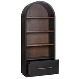 Marlow Bookcase w/ File Drawer, Black-Furniture - Storage-High Fashion Home