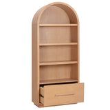 Marlow Bookcase w/ File Drawer, Natural-Furniture - Storage-High Fashion Home
