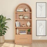 Marlow Bookcase w/ File Drawer, Natural-Furniture - Storage-High Fashion Home