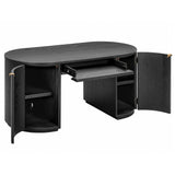 Marlow Executive Desk, Black-Furniture - Office-High Fashion Home