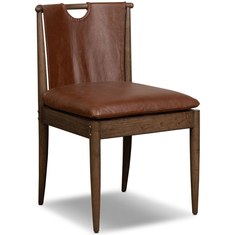 Marna Leather Dining Chair, Dulane Mahogany by Amber Lewis x Four Hands-Furniture - Dining-High Fashion Home