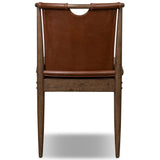 Marna Leather Dining Chair, Dulane Mahogany by Amber Lewis x Four Hands-Furniture - Dining-High Fashion Home