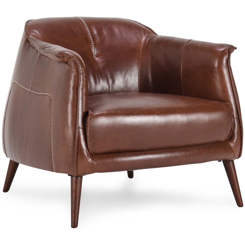 Martel Leather Chair, Spice Brown-Furniture - Chairs-High Fashion Home