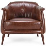 Martel Leather Chair, Spice Brown-Furniture - Chairs-High Fashion Home
