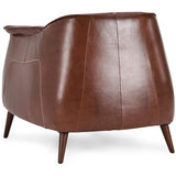 Martel Leather Chair, Spice Brown-Furniture - Chairs-High Fashion Home