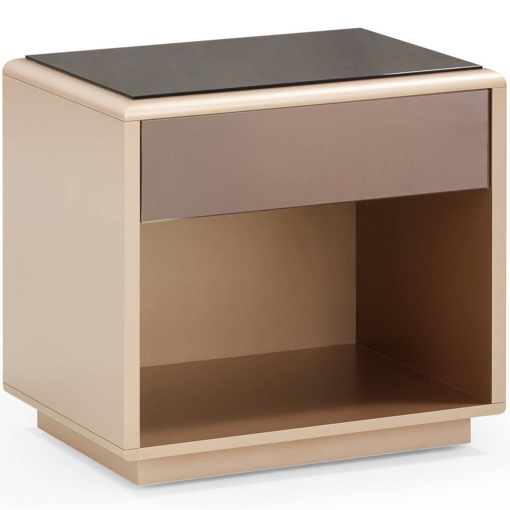 Martha Mirrored Nightstand, Taupe